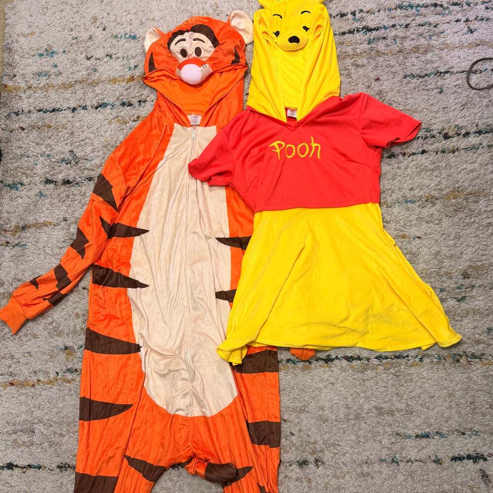 Adult Tigger and  Winnie the Pooh Jumpsuit Costume